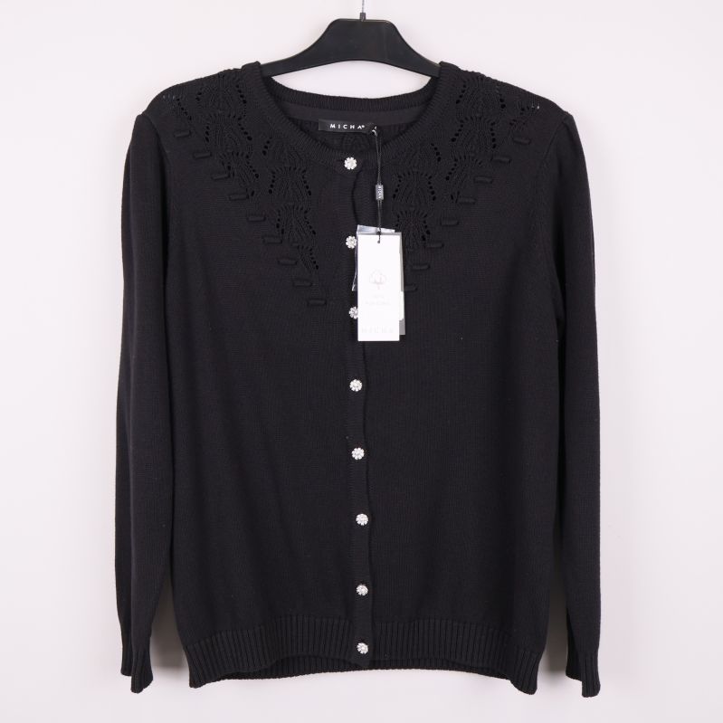 Svart kofta med dekorativ spets