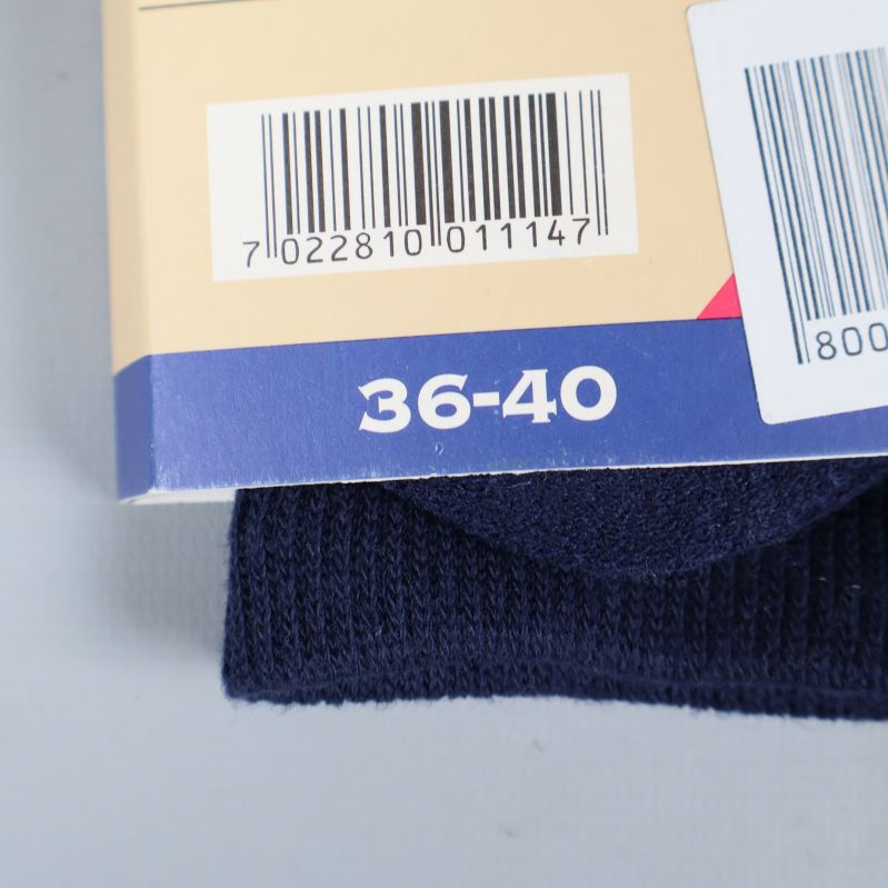 Förpackning visar strumpornas storlek 36-40