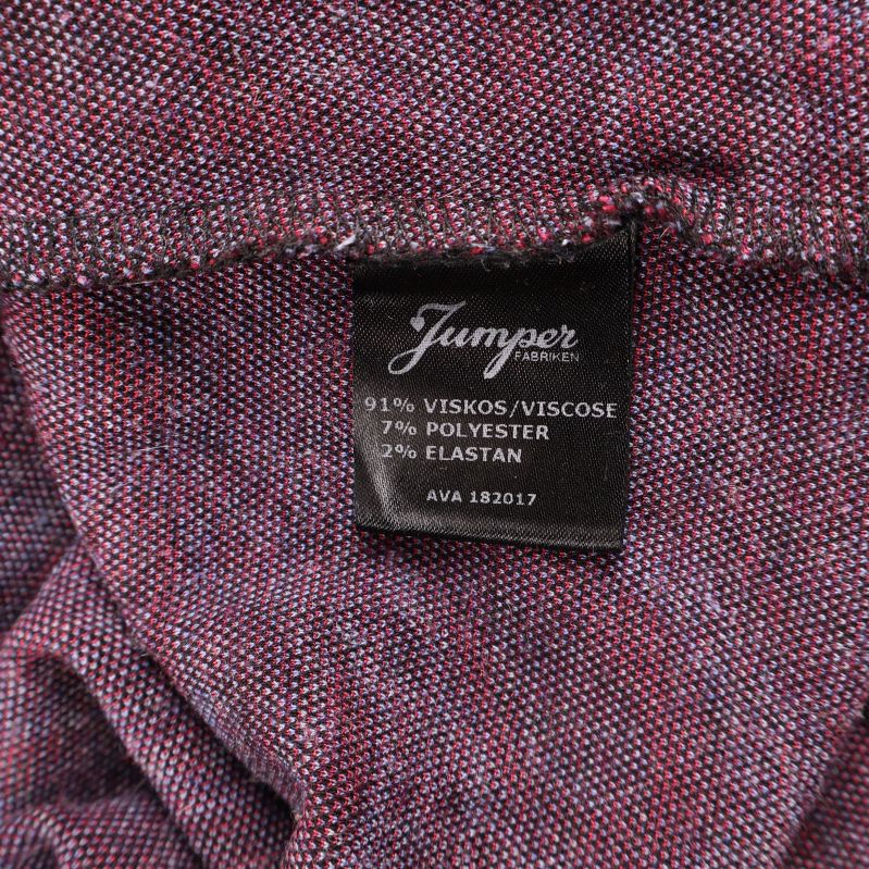 Materialetikett med viskos, polyester och elastan