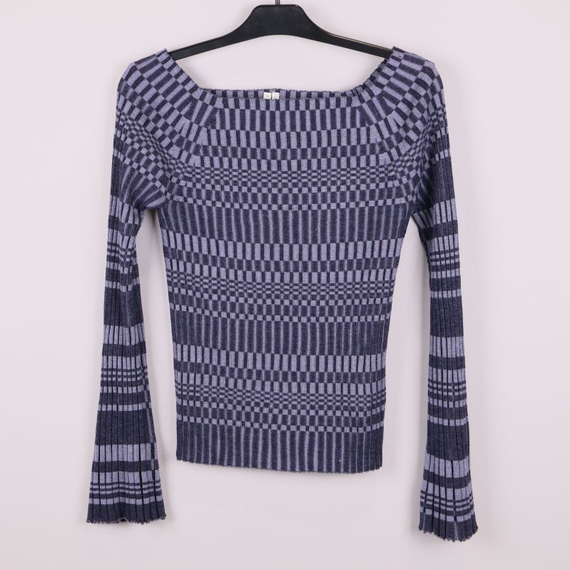 Randig långärmad topp