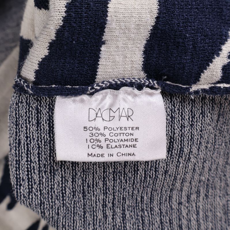 Materiallapp som visar sammansättning och tvättråd