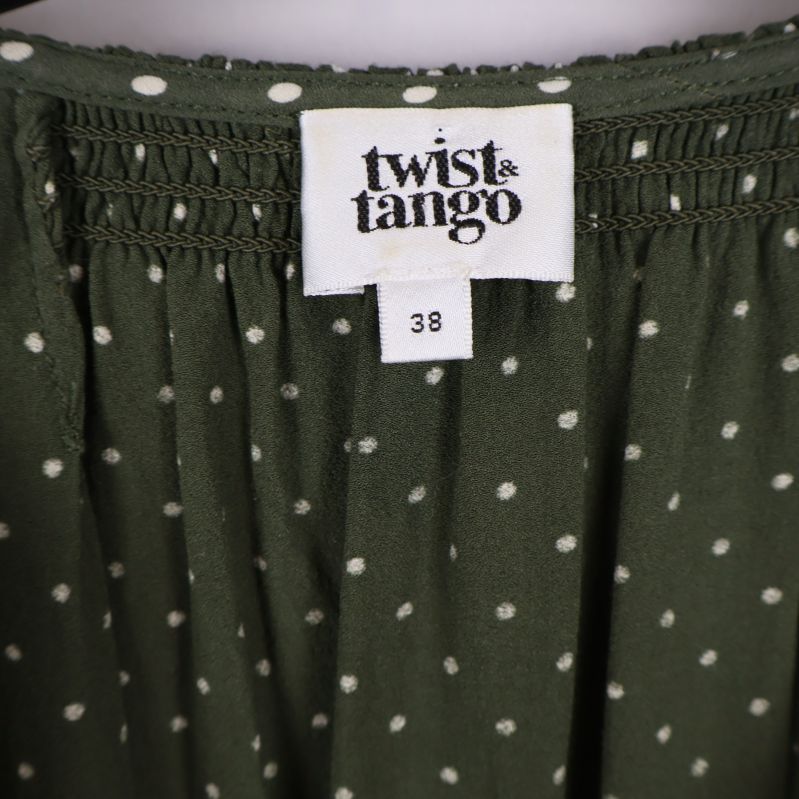 Närbild på Twist & Tango logotyp och storlek 38