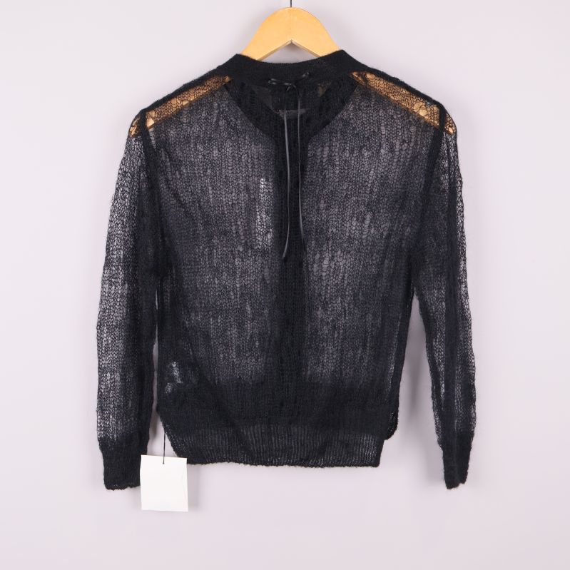 Svart transparent kofta bakifrån