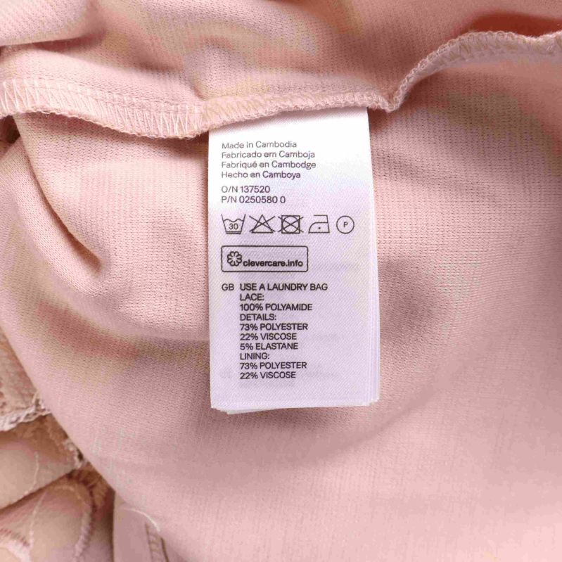 Materialdetaljer för klänningen