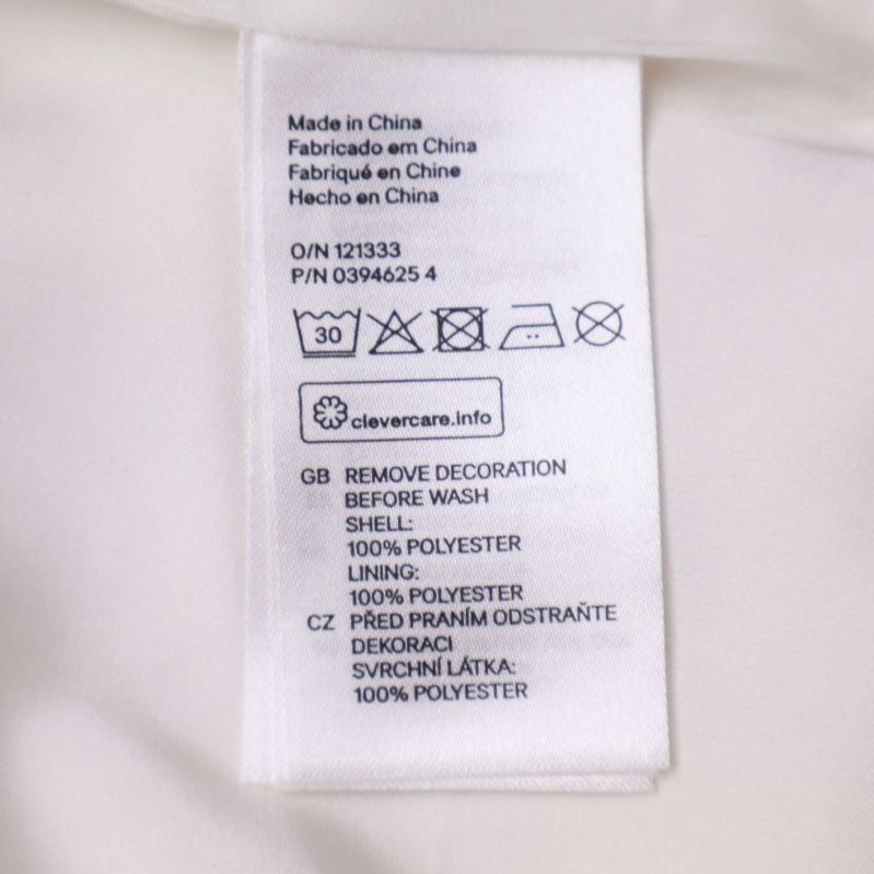 Materialinformation för klänningsinredning