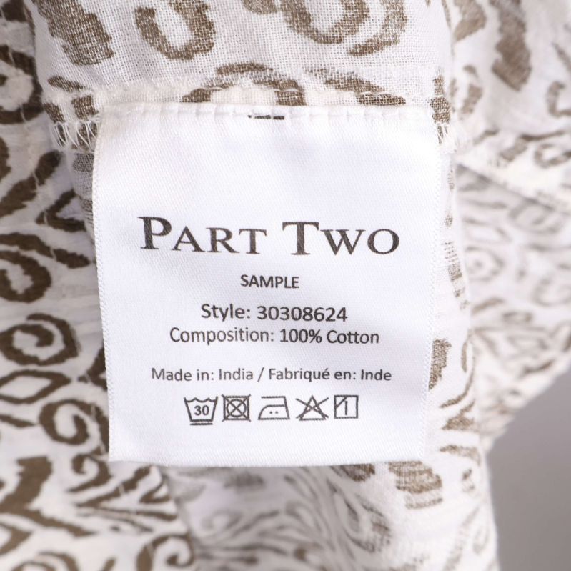 Materialinformation på etikett