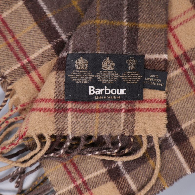 Barbour-märkt etikett på rutmönstrad ullhalsduk