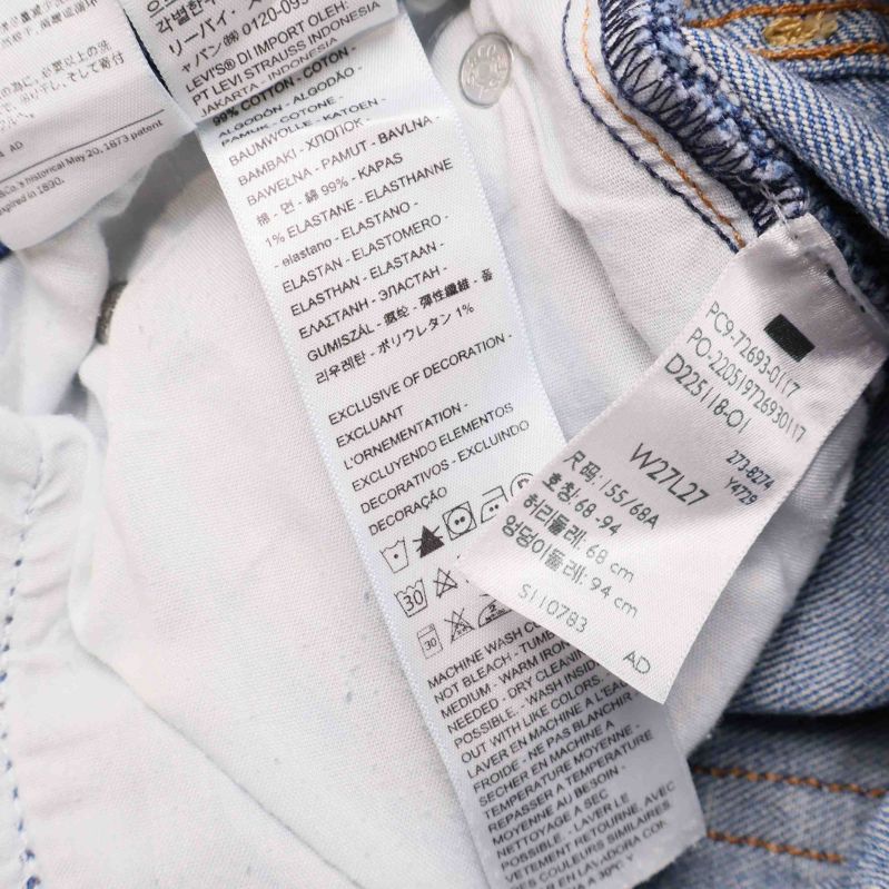 Material- och tvättetiketter med materialinnehåll