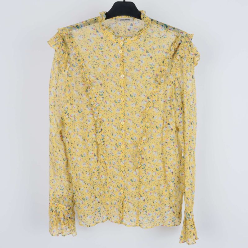 Gul blommig skjorta