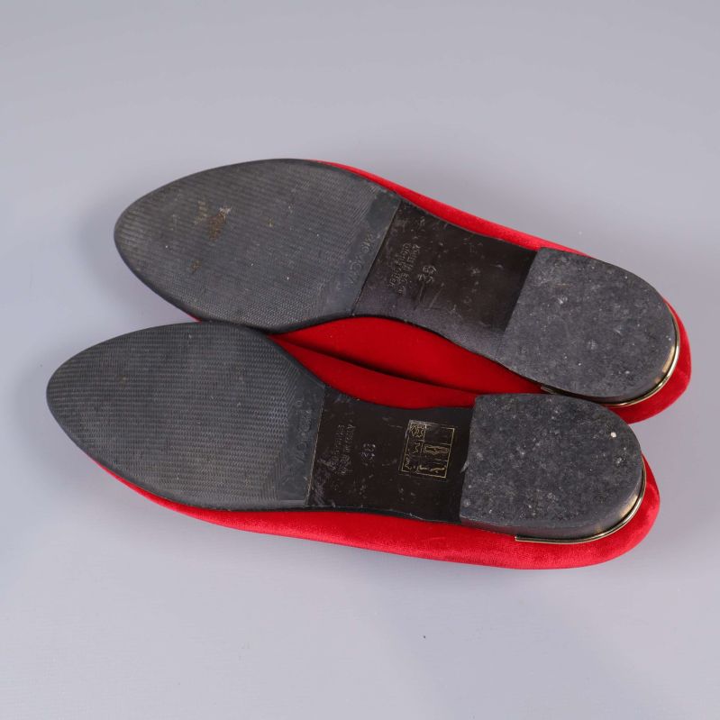 Undersidan på ballerinaskor med slitstyrd sula