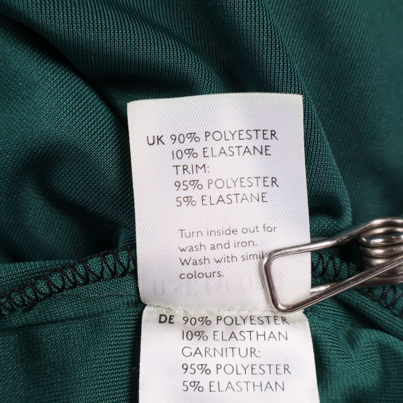 Materiallapp som visar polyester och elastan