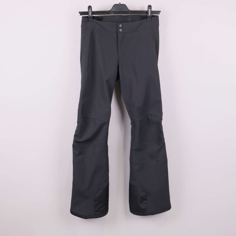 Framsida av mörkgrå softshellbyxa med raka ben