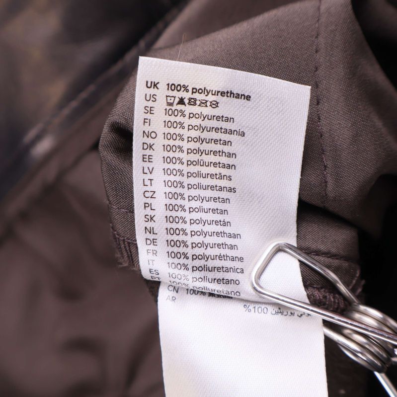 Materiallapp visar 100 procent polyuretan