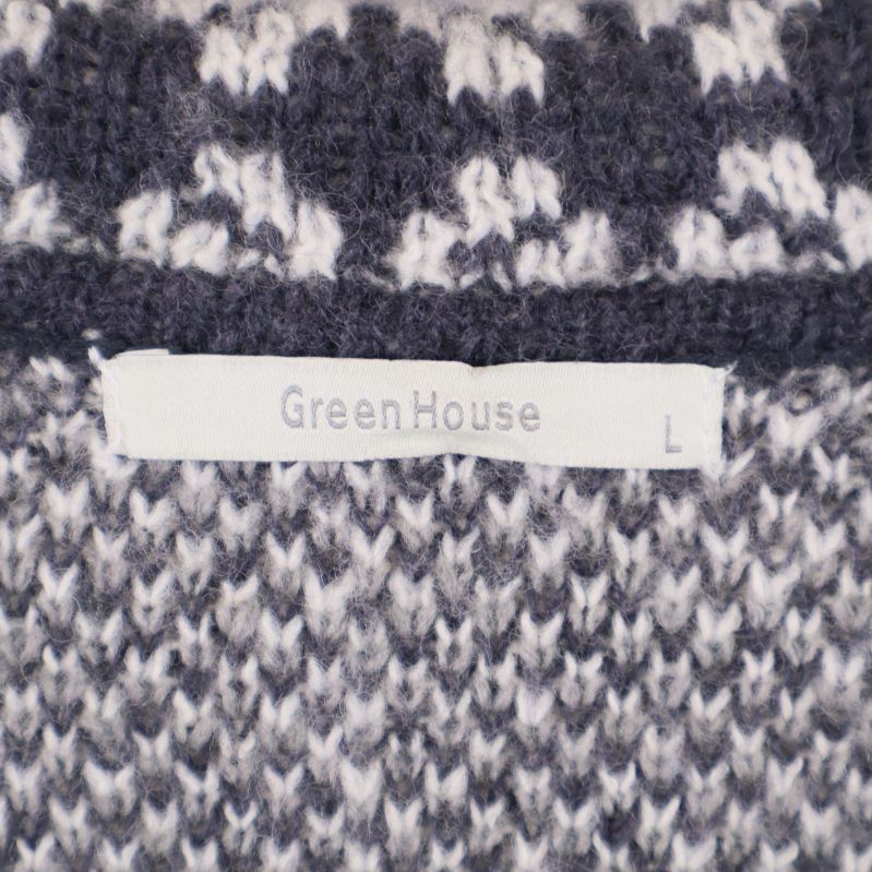 Green House etikett med storlek L på innersidan