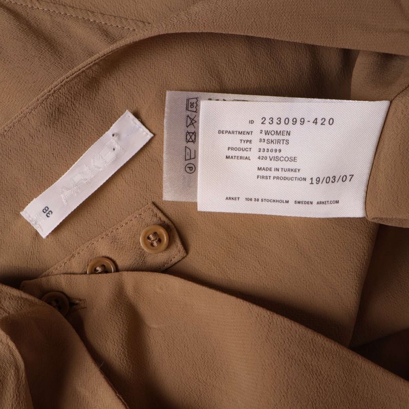 Materialinformation och knappar