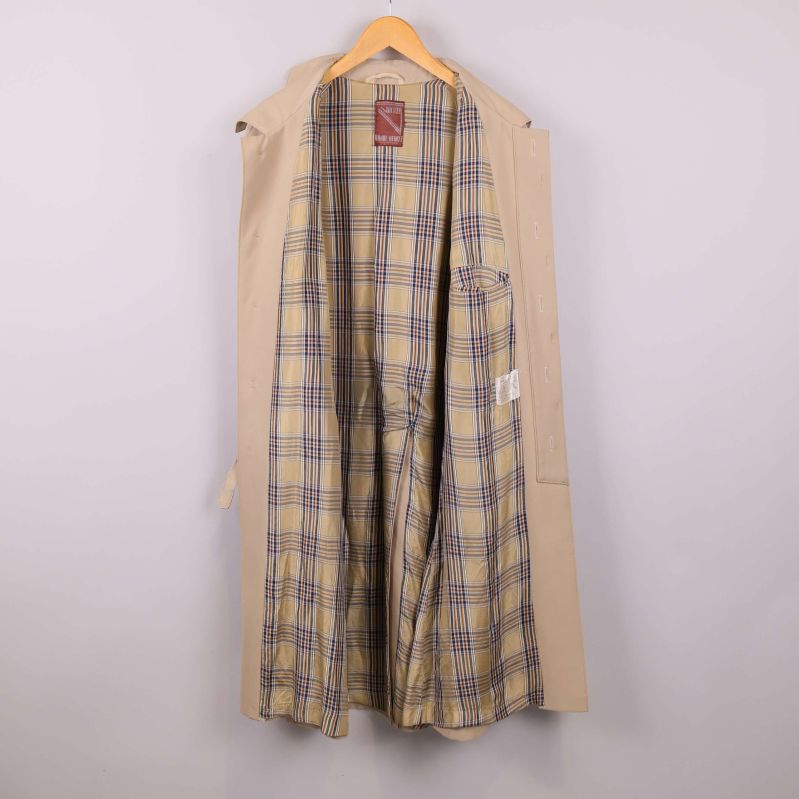 Öppen trenchcoat med mönstrat foder