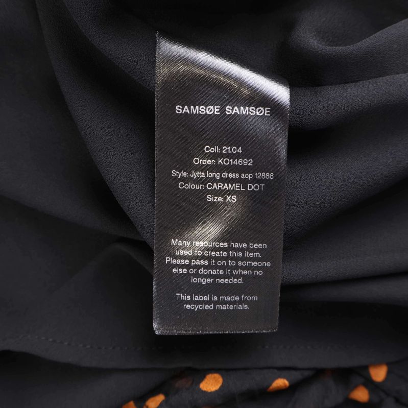 Materialetikett av 100% polyester