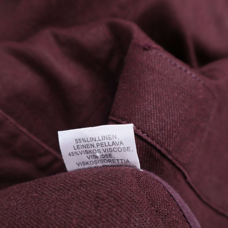 Materiallapp visar 55% linne och 45% viskos