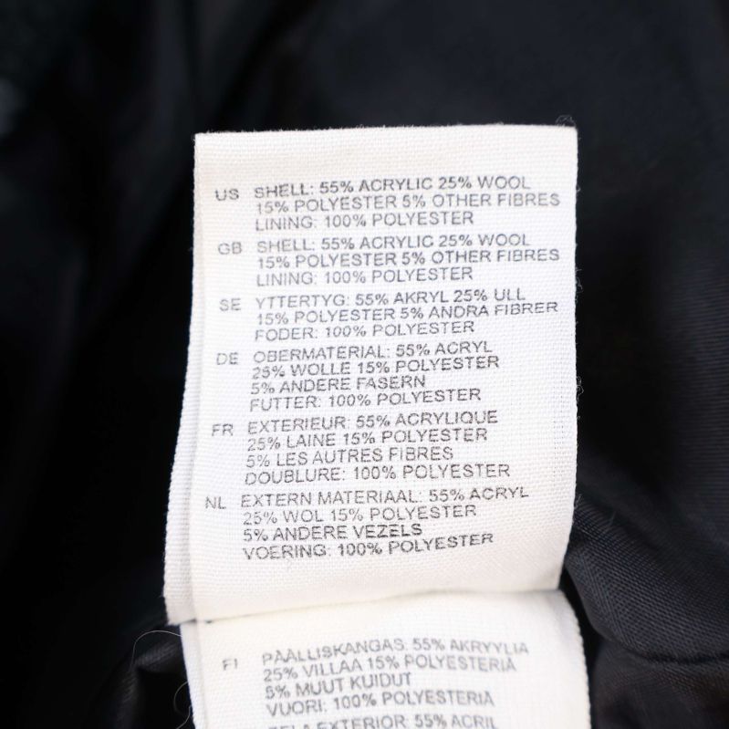 Detaljerad materialetikett