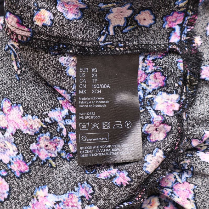 Storlek och materialetikett