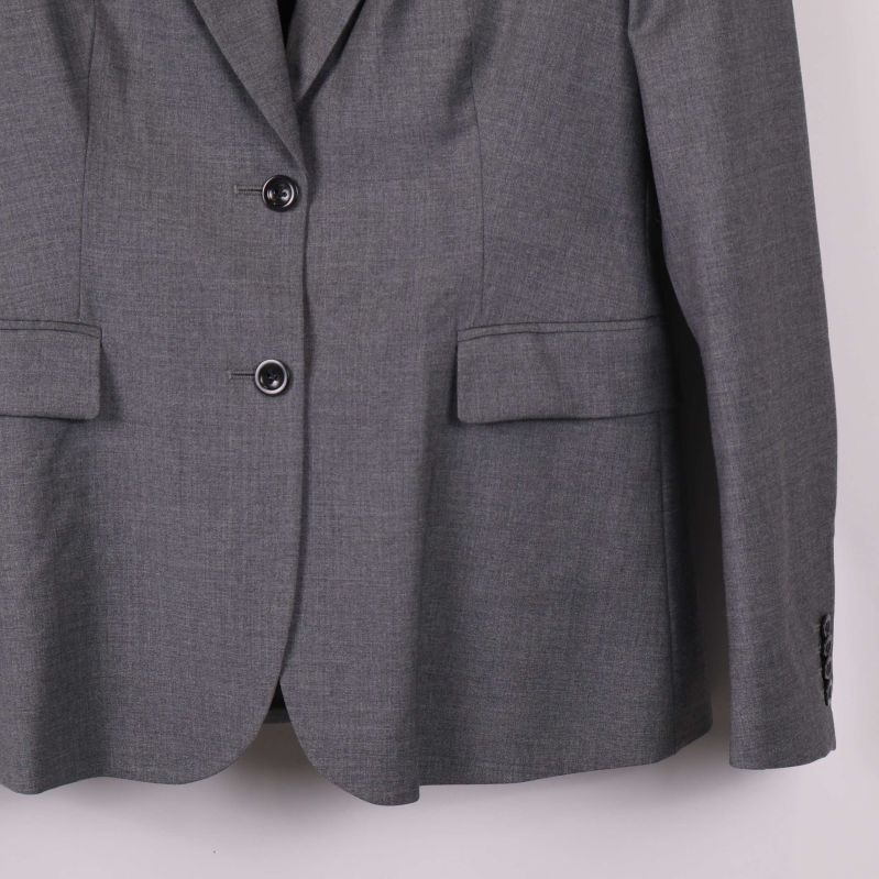 Närbild på knapp och ärmslut på kavaj