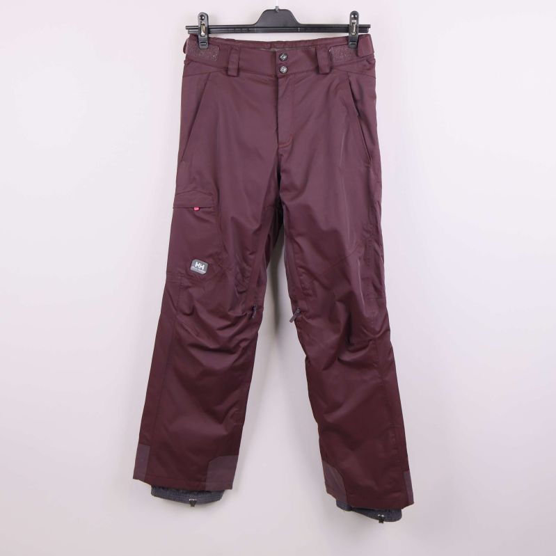 Vinröda skidbyxor med ficka och knäppning framtill