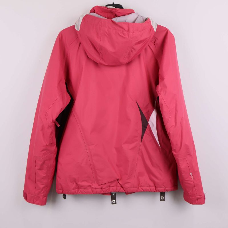 Rosa skidjacka med huva och detaljerad rygg