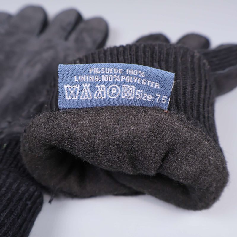 Tvättrådsetikett med materialinfo och storlek 7.5