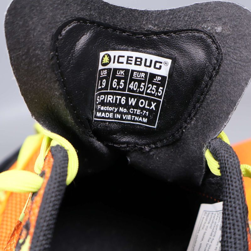 Storleksetikett Icebug Spirit6 W OLX på plösens insida