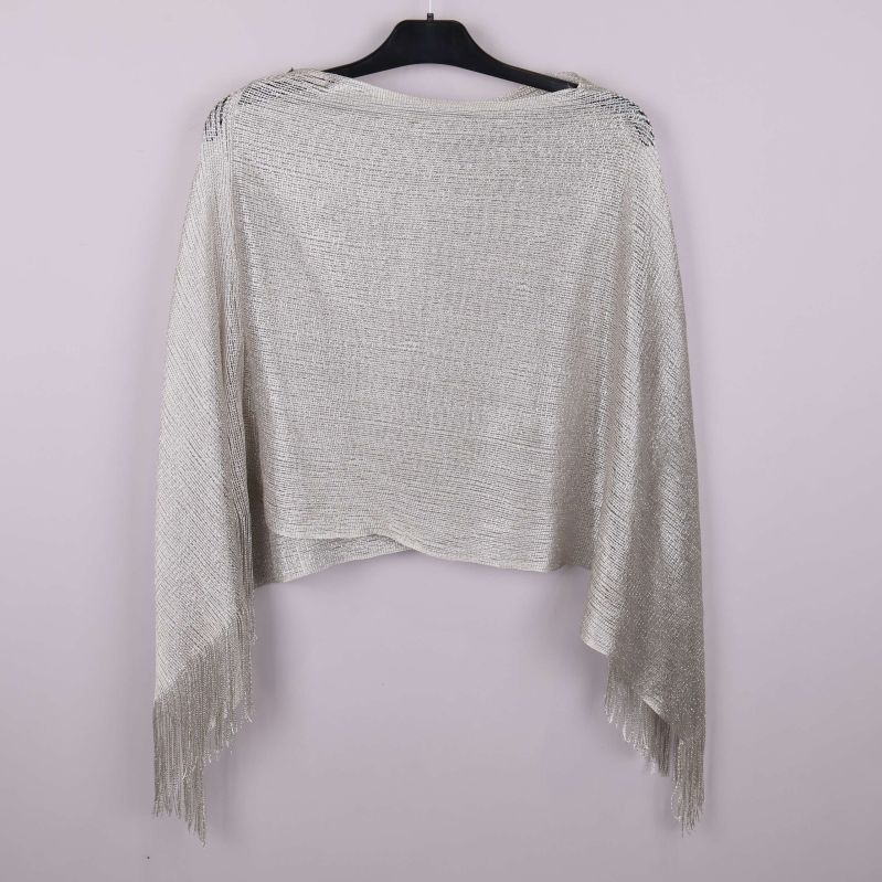 Poncho bakifrån med tydlig glans och struktur