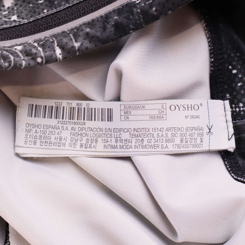 Material- och tvättlapp från Oysho i tightsens insida