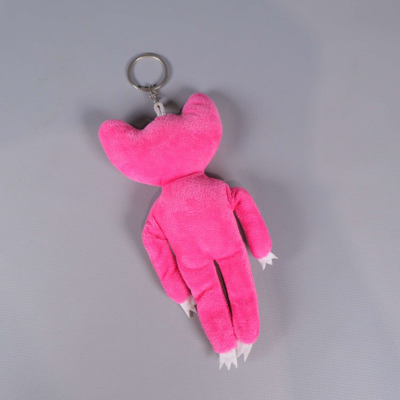 Rosa mjukisdjur sett bakifrån med nyckelring