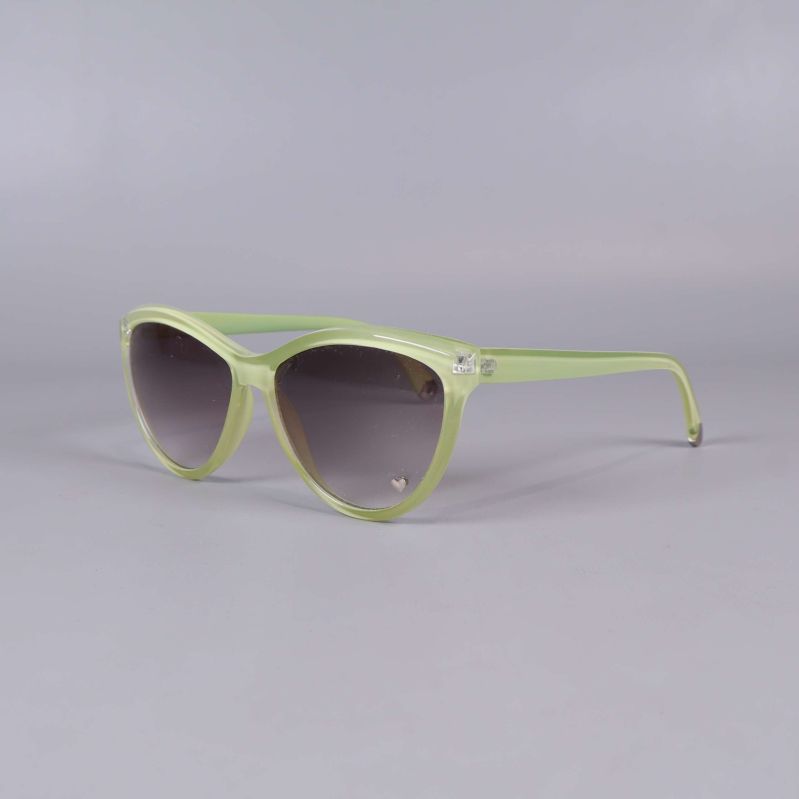 Solglasögon med ljusgul båge och mörka linser