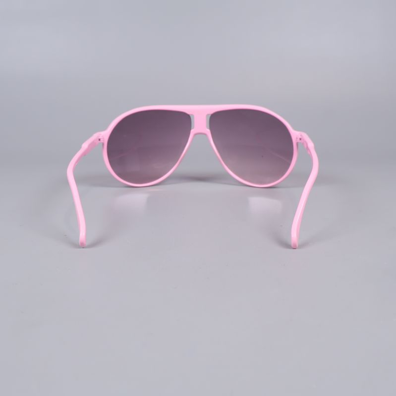 Solglasögon baktill med rosa bågar och öppna skalmar