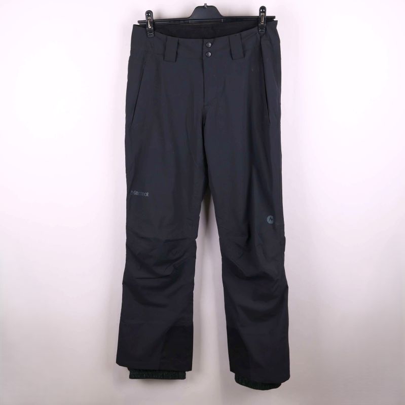 Svarta skidbyxor med raka ben och fickor framtill