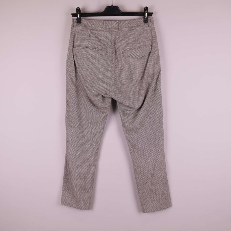 Randiga byxor med bakfickor och lock bakifrån