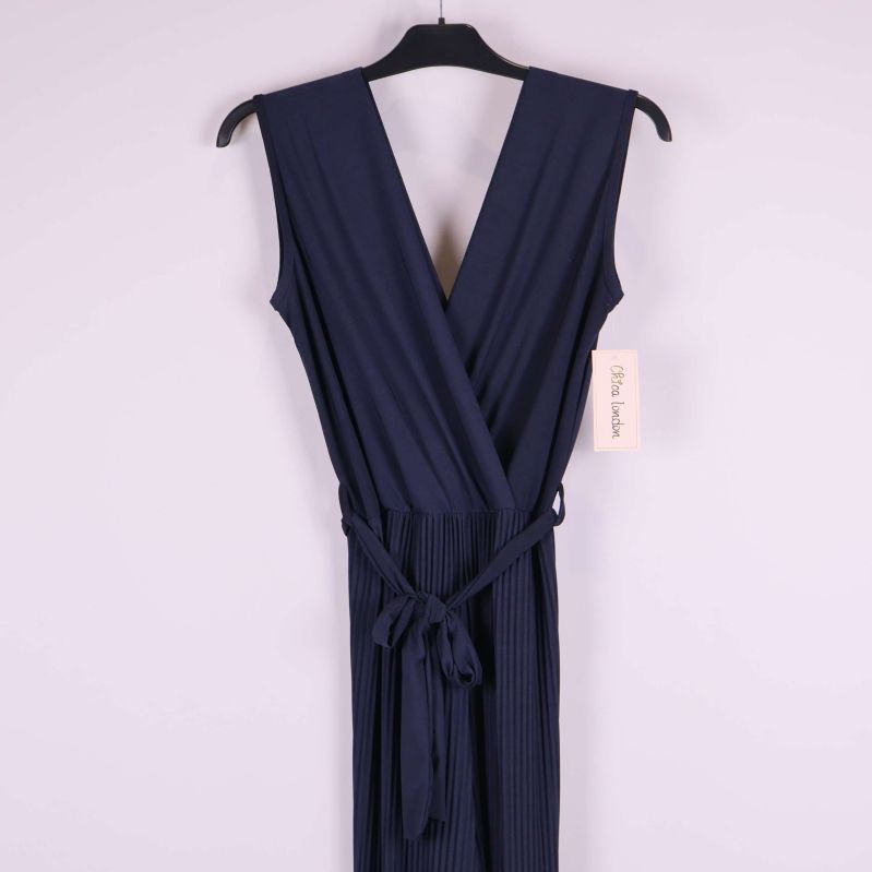 Övre del av omlottjumpsuit med knytskärp och plissering