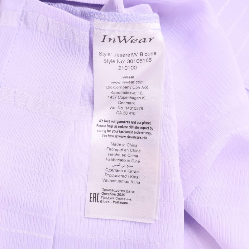 Vårdetikett från InWear JesaraIW Blouse i ljuslila tyg