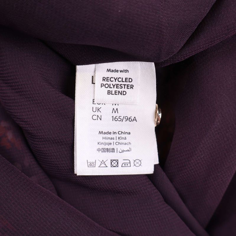 Materialetikett återvunnen polyesterblandning, storlek M