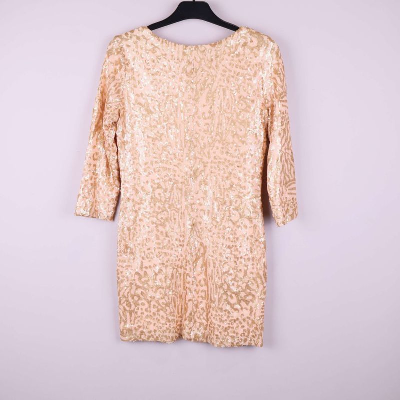 Paljettklänning med mönster, baksida på galge