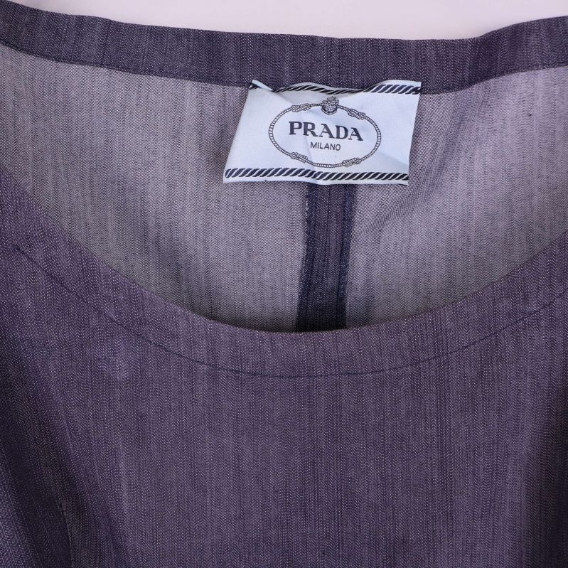 Närbild på Prada-logotyp i nacken