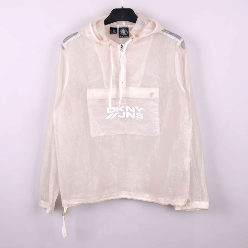 Transparent hoodjacka med huva och bröstficka