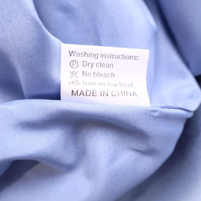 Tvättlapp med instruktioner och Made in China