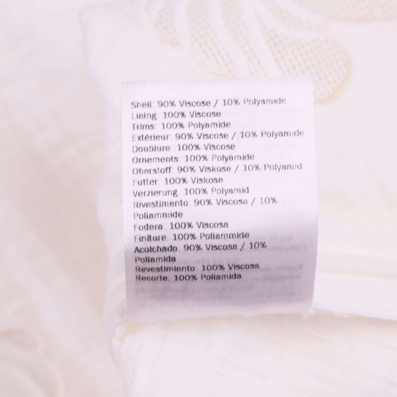 Materiallapp med text om viskos och polyamid