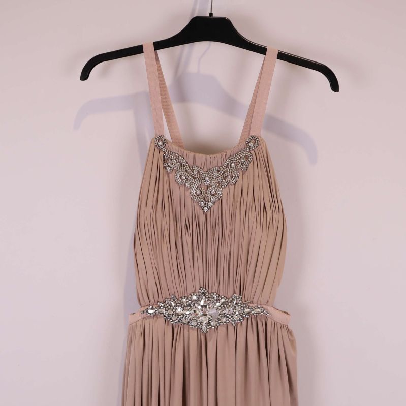 Överdel med plissering och strassdekor vid hals