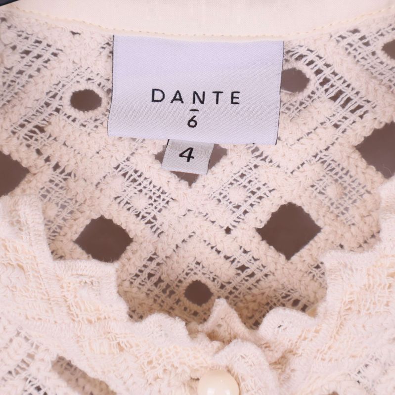 Närbild på varumärkesetikett Dante och storlek 34