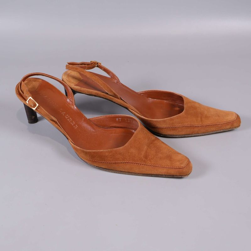 Slingback sandalermed rundad insida och spänne