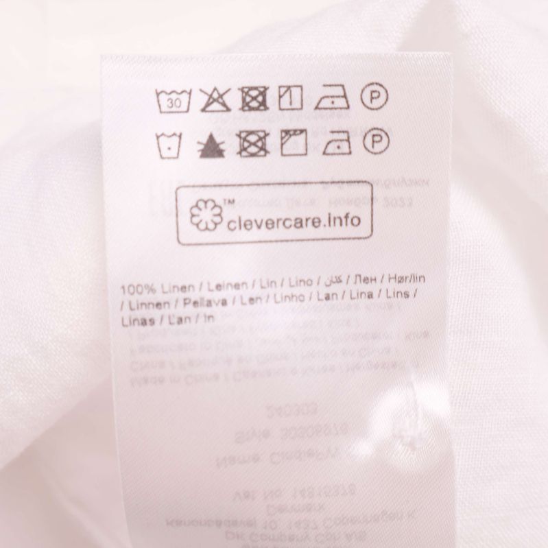 Tvättrådsetikett med materialinformation 100% linne
