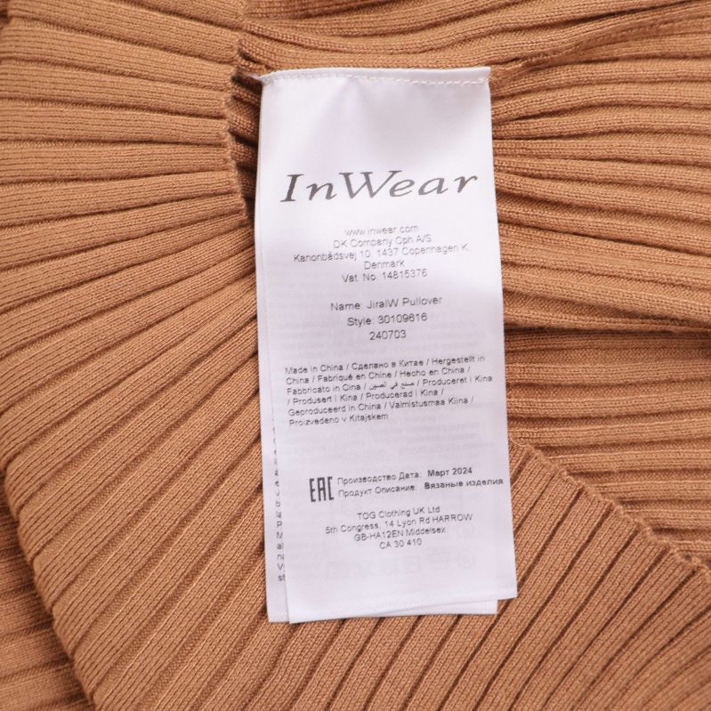 Material- och tillverkningsetikett från InWear topp