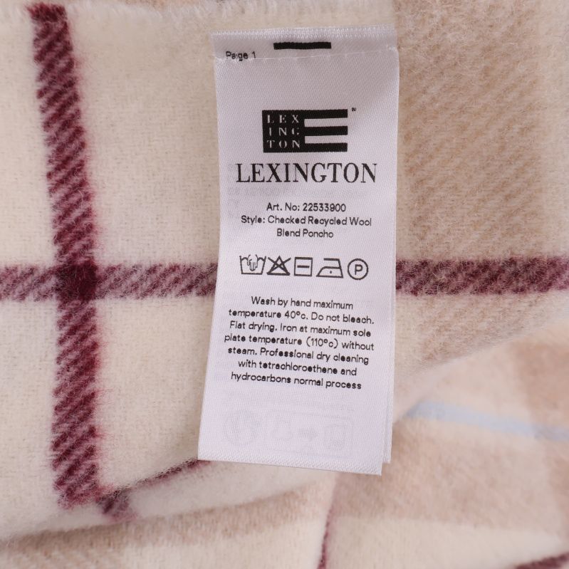 Material- och tvättlapp med Lexington-logo och stilnamn